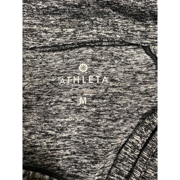 Athleta Running Wild Half Zip Gray Black‎ Long Sleeve Shirt Size M - Picture 5 of 8